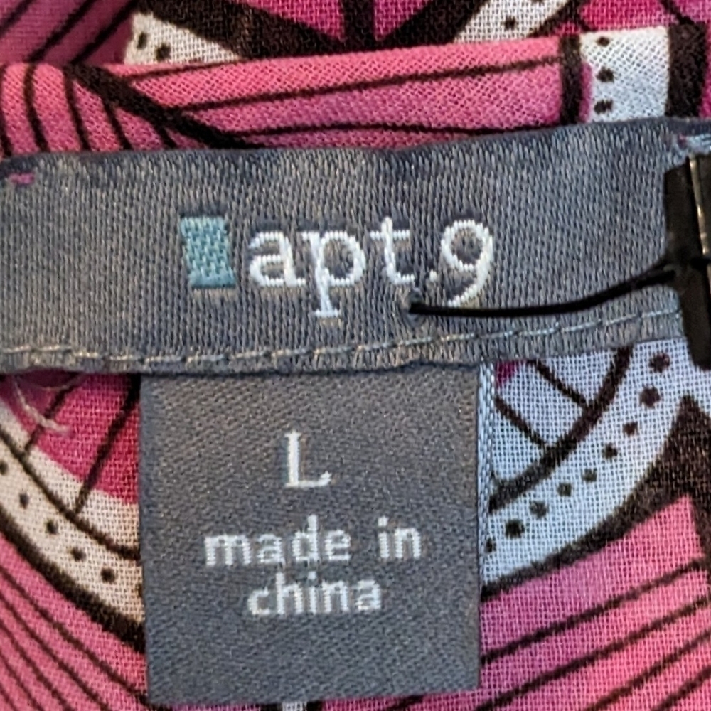 pre-owned apt.9 short sleeve pink shirt size large, TC - Picture 3 of 3